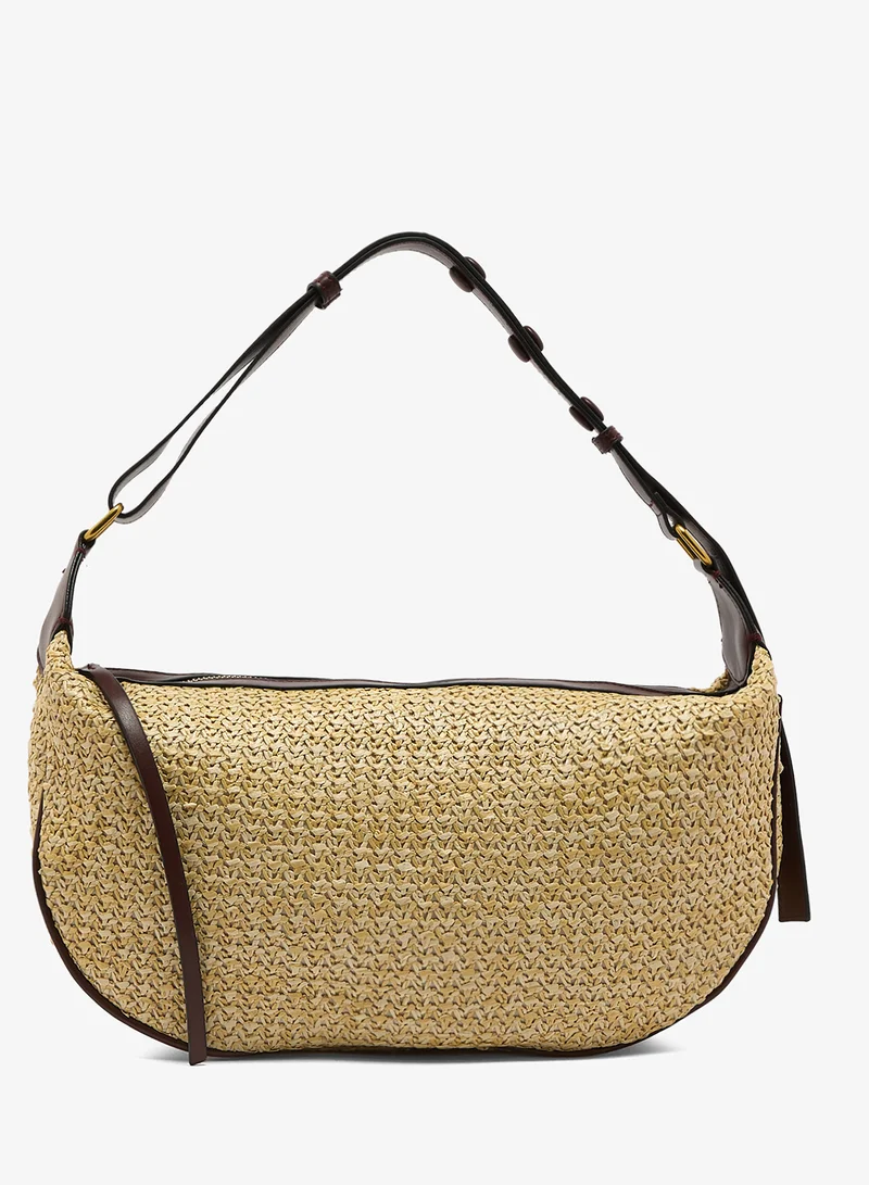 ايلا حقيبة كتف بتفاصيل منسوجة من الرافي